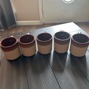 Brown and Tan Ceramic Mugs Set